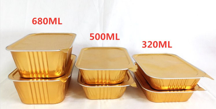 golden aluminum containers