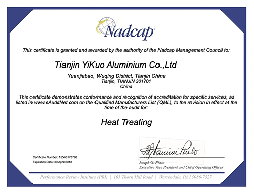 avation aluminum Certificate