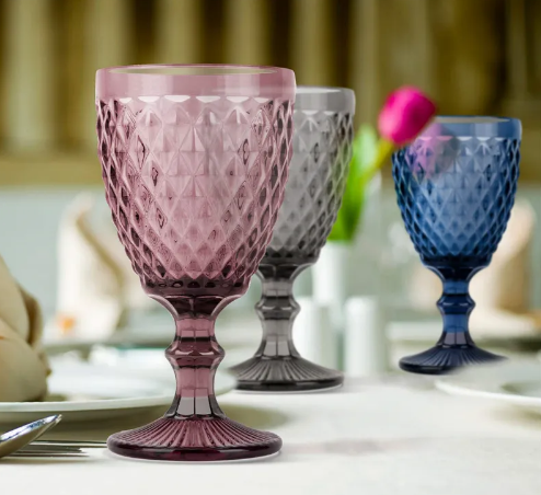 multi-color wine glass set