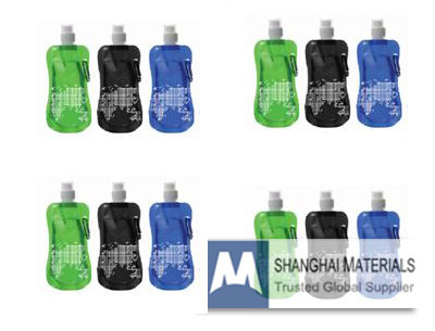 Collapsible Water Bottle 480ml BPA Free Reusable Water Pouch